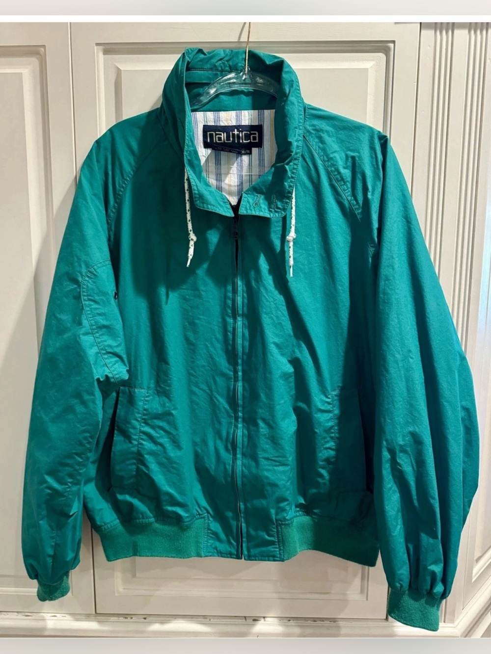 Vintage Men’s Nautica Masters Green Jacket with Built In Hood - Size XL - EUC